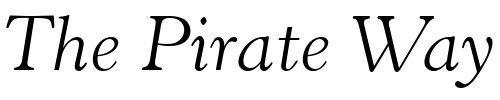 Font : Horley-OS-MT-Light-Italic Custom Text : The Pirate Way Test your own text here Click to download or to view this font on a tshirt that can be custom printed in Bali
