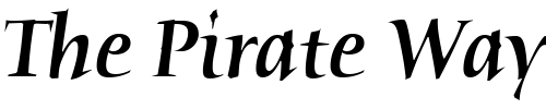 Font : Humana-Serif-ITC-Medium-Italic Custom Text : The Pirate Way Test your own text here Click to download or to view this font on a tshirt that can be custom printed in Bali