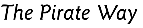 Font : ITC-Goudy-Sans-LT-Medium-Italic Custom Text : The Pirate Way Test your own text here Click to download or to view this font on a tshirt that can be custom printed in Bali