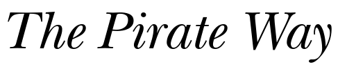 Font : ITC-New-Baskerville-Italic-Old-Style-Figures Custom Text : The Pirate Way Test your own text here Click to download or to view this font on a tshirt that can be custom printed in Bali