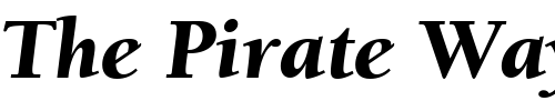 Font : ITCBerkeleyOldstyle-BlkIta Custom Text : The Pirate Way Test your own text here Click to download or to view this font on a tshirt that can be custom printed in Bali