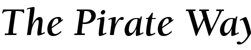 Font : ITCBerkeleyOldstyle-Bold-Italic Custom Text : The Pirate Way Test your own text here Click to download or to view this font on a tshirt that can be custom printed in Bali