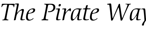 Font : ITCCerigo-BookItalic Custom Text : The Pirate Way Test your own text here Click to download or to view this font on a tshirt that can be custom printed in Bali