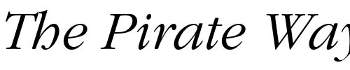 Font : ITCGaramond-Light-Italic Custom Text : The Pirate Way Test your own text here Click to download or to view this font on a tshirt that can be custom printed in Bali