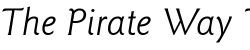 Font : ITCGoudySans-Book-Italic Custom Text : The Pirate Way Test your own text here Click to download or to view this font on a tshirt that can be custom printed in Bali