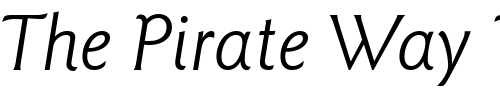 Font : ITCGoudySans-LightItalic Custom Text : The Pirate Way Test your own text here Click to download or to view this font on a tshirt that can be custom printed in Bali