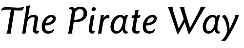 Font : ITCGoudySans-MediumItalic Custom Text : The Pirate Way Test your own text here Click to download or to view this font on a tshirt that can be custom printed in Bali