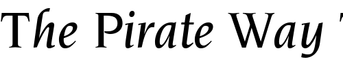 Font : ITCNovarese-Medium-Italic Custom Text : The Pirate Way Test your own text here Click to download or to view this font on a tshirt that can be custom printed in Bali