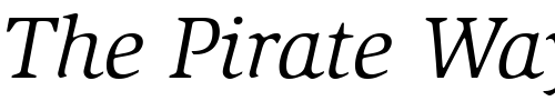 Font : ITCSlimbach-Book-Italic Custom Text : The Pirate Way Test your own text here Click to download or to view this font on a tshirt that can be custom printed in Bali