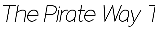 Font : IdentikalSans-LightItalic Custom Text : The Pirate Way Test your own text here Click to download or to view this font on a tshirt that can be custom printed in Bali