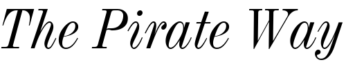Font : Industrial-736-Italic-BT Custom Text : The Pirate Way Test your own text here Click to download or to view this font on a tshirt that can be custom printed in Bali