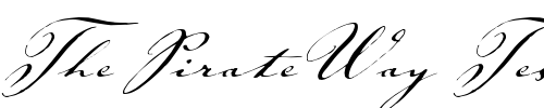 Font : JohannSparklingITC Custom Text : The Pirate Way Test your own text here Click to download or to view this font on a tshirt that can be custom printed in Bali