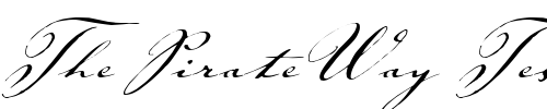 Font : JohannSparklingITC-TT Custom Text : The Pirate Way Test your own text here Click to download or to view this font on a tshirt that can be custom printed in Bali