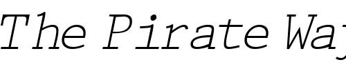 Font : KeyboardEliteSSK-Italic Custom Text : The Pirate Way Test your own text here Click to download or to view this font on a tshirt that can be custom printed in Bali
