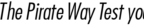 Font : KudosLightCondSSK-BoldItalic Custom Text : The Pirate Way Test your own text here Click to download or to view this font on a tshirt that can be custom printed in Bali