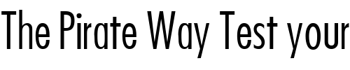 Font : KudosLightCondSSK-Regular Custom Text : The Pirate Way Test your own text here Click to download or to view this font on a tshirt that can be custom printed in Bali