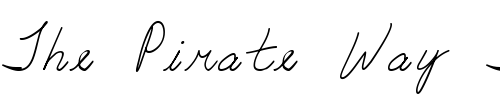Font : LD-Fine-Script-1 Custom Text : The Pirate Way Test your own text here Click to download or to view this font on a tshirt that can be custom printed in Bali