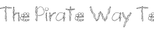 Font : LD-Sticks--n--Stones Custom Text : The Pirate Way Test your own text here Click to download or to view this font on a tshirt that can be custom printed in Bali