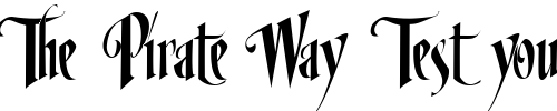 Font : LHF-Mirage-REG Custom Text : The Pirate Way Test your own text here Click to download or to view this font on a tshirt that can be custom printed in Bali