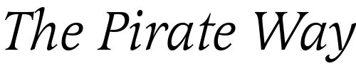 Font : LatienneT-Italic Custom Text : The Pirate Way Test your own text here Click to download or to view this font on a tshirt that can be custom printed in Bali