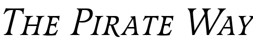 Font : Latienne_Becker_Caps_Italic Custom Text : The Pirate Way Test your own text here Click to download or to view this font on a tshirt that can be custom printed in Bali