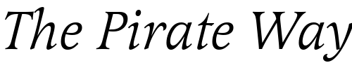 Font : Latienne_Becker_Italic Custom Text : The Pirate Way Test your own text here Click to download or to view this font on a tshirt that can be custom printed in Bali