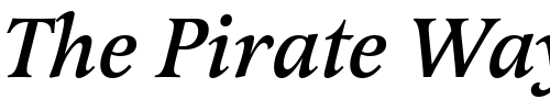 Font : Latienne_Becker_Med_Italic Custom Text : The Pirate Way Test your own text here Click to download or to view this font on a tshirt that can be custom printed in Bali