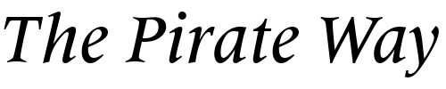 Font : Latin725-Md-BT-Medium-Italic Custom Text : The Pirate Way Test your own text here Click to download or to view this font on a tshirt that can be custom printed in Bali