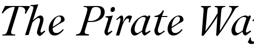 Font : Leamington-Serial-Light-RegularItalic Custom Text : The Pirate Way Test your own text here Click to download or to view this font on a tshirt that can be custom printed in Bali
