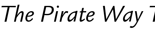 Font : LegacySansITC-BookItalic Custom Text : The Pirate Way Test your own text here Click to download or to view this font on a tshirt that can be custom printed in Bali
