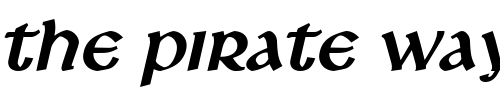 Font : Leo-BoldItalic Custom Text : The Pirate Way Test your own text here Click to download or to view this font on a tshirt that can be custom printed in Bali