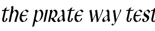 Font : Leo-Thin-Italic Custom Text : The Pirate Way Test your own text here Click to download or to view this font on a tshirt that can be custom printed in Bali