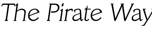 Font : LeroyBecker-ExtraLight-Italic Custom Text : The Pirate Way Test your own text here Click to download or to view this font on a tshirt that can be custom printed in Bali