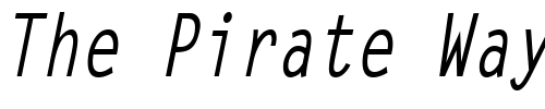 Font : LetterGothicCond-Bold-Italic Custom Text : The Pirate Way Test your own text here Click to download or to view this font on a tshirt that can be custom printed in Bali