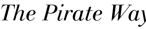 Font : LinotypeGianotten-LightItalic Custom Text : The Pirate Way Test your own text here Click to download or to view this font on a tshirt that can be custom printed in Bali
