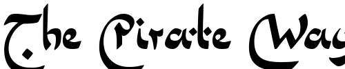 Font : LinotypePideNashi-One Custom Text : The Pirate Way Test your own text here Click to download or to view this font on a tshirt that can be custom printed in Bali