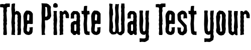 Font : MartenCyr-GrotesqueRough Custom Text : The Pirate Way Test your own text here Click to download or to view this font on a tshirt that can be custom printed in Bali