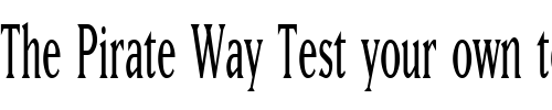 Font : MatrixNarrow Custom Text : The Pirate Way Test your own text here Click to download or to view this font on a tshirt that can be custom printed in Bali