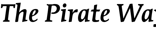 Font : Mendoza-Roman-ITC-Medium-Italic Custom Text : The Pirate Way Test your own text here Click to download or to view this font on a tshirt that can be custom printed in Bali
