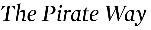 Font : Mercury-Display-Italic Custom Text : The Pirate Way Test your own text here Click to download or to view this font on a tshirt that can be custom printed in Bali