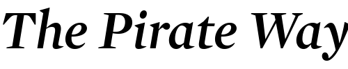 Font : Mercury-Display-Semi-Italic Custom Text : The Pirate Way Test your own text here Click to download or to view this font on a tshirt that can be custom printed in Bali