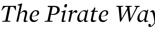 Font : Mercury-Text-G1-Italic Custom Text : The Pirate Way Test your own text here Click to download or to view this font on a tshirt that can be custom printed in Bali