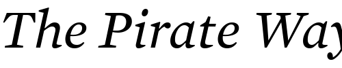 Font : Mercury-Text-G2-Italic Custom Text : The Pirate Way Test your own text here Click to download or to view this font on a tshirt that can be custom printed in Bali