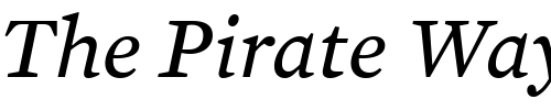 Font : Mercury-Text-G3-Italic Custom Text : The Pirate Way Test your own text here Click to download or to view this font on a tshirt that can be custom printed in Bali