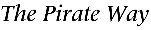 Font : Meridien-LT-Medium-Italic Custom Text : The Pirate Way Test your own text here Click to download or to view this font on a tshirt that can be custom printed in Bali