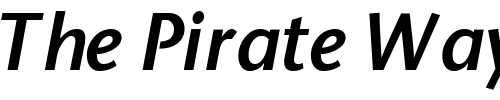 Font : MesouranSansSSK-Bold-Italic Custom Text : The Pirate Way Test your own text here Click to download or to view this font on a tshirt that can be custom printed in Bali