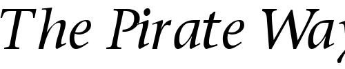 Font : MesouranSerifSSK-Italic Custom Text : The Pirate Way Test your own text here Click to download or to view this font on a tshirt that can be custom printed in Bali