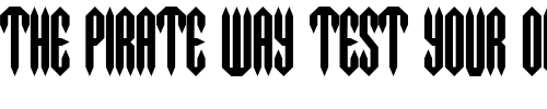 Font : MetalCrusher Custom Text : The Pirate Way Test your own text here Click to download or to view this font on a tshirt that can be custom printed in Bali