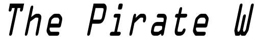 Font : MicroscanACondensed-Oblique Custom Text : The Pirate Way Test your own text here Click to download or to view this font on a tshirt that can be custom printed in Bali