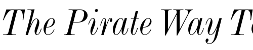 Font : ModernMT-Condensed-Italic Custom Text : The Pirate Way Test your own text here Click to download or to view this font on a tshirt that can be custom printed in Bali